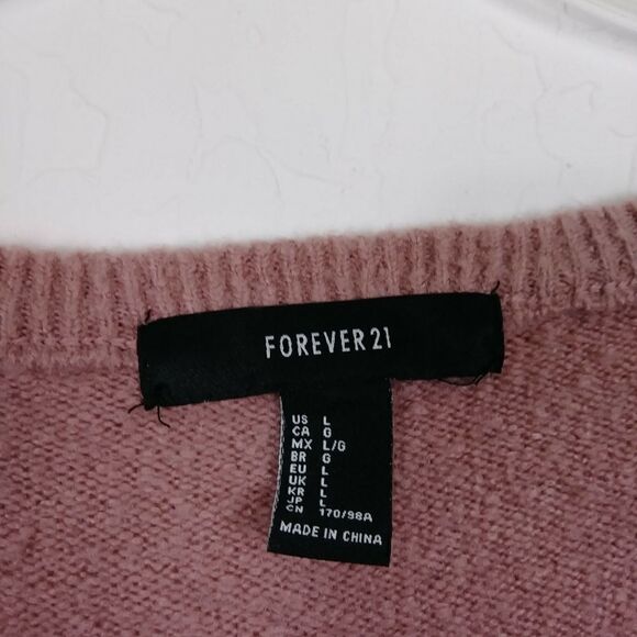 Forever 21 Blush Pink Oversized Vneck Sweater - Picture 3 of 3